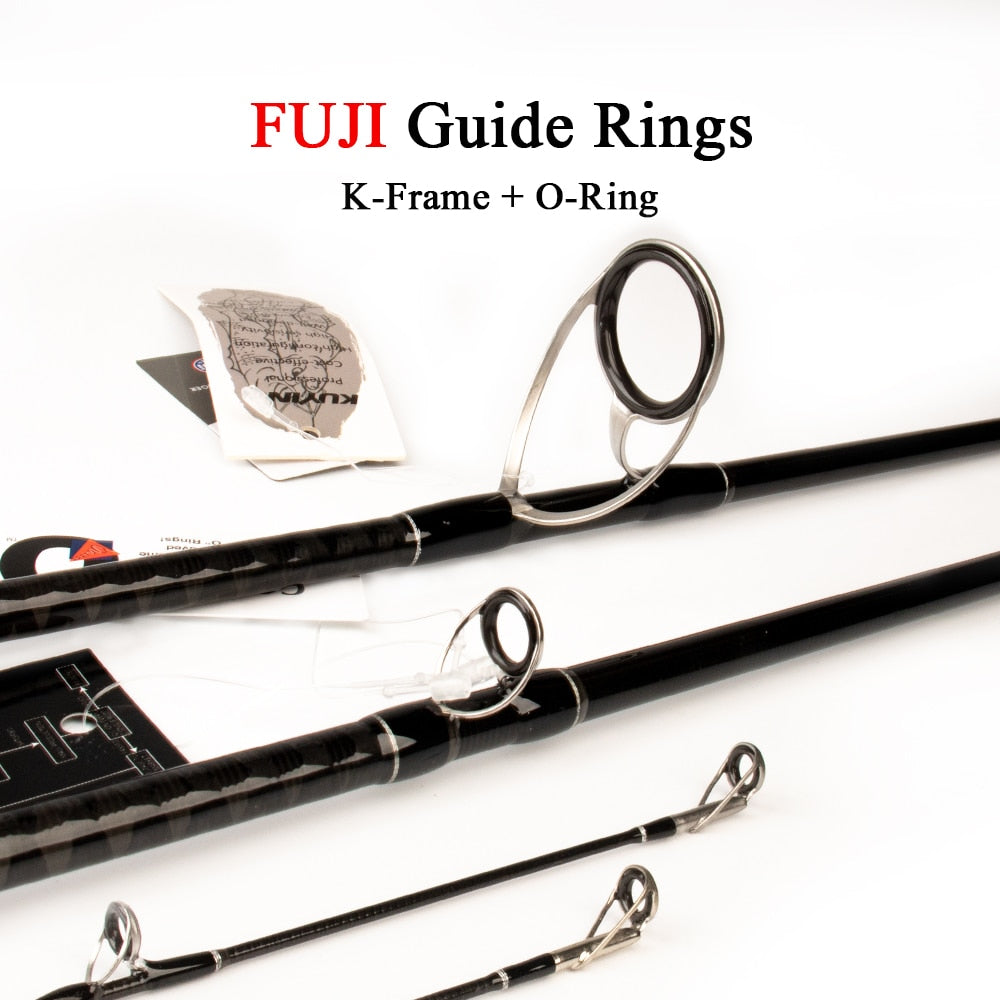 KUYING Pirate 2.58m 8'6" Carbon Casting Spinning M Medium Lure Fishing Rod Fish Cane Pole FUJI Medium-Fast Action Far Casting - OutdoorExplorersKit