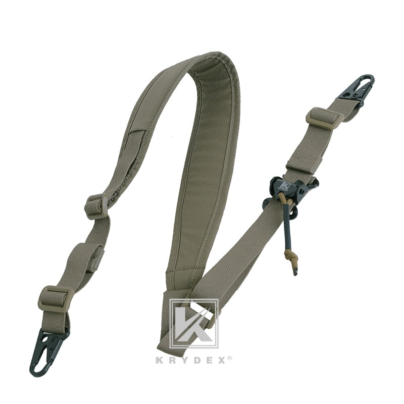 KRYDEX 2 Point / 1 Point Tactical Rifle Sling 2.25" Padded Removable Rifle Modular Strap - OutdoorExplorersKit