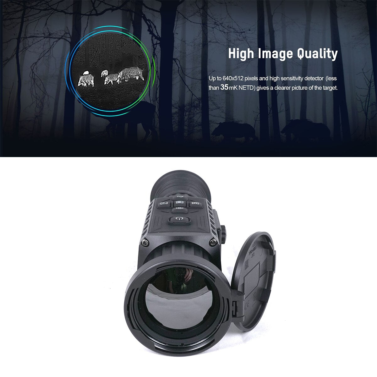 Owlset 1x35&1x50mm Thermal Image Scope 3-IN-1:Riflescope/Monocular+Clip on With OLED Display Built-in 64G Storage IP67 - OutdoorExplorersKit