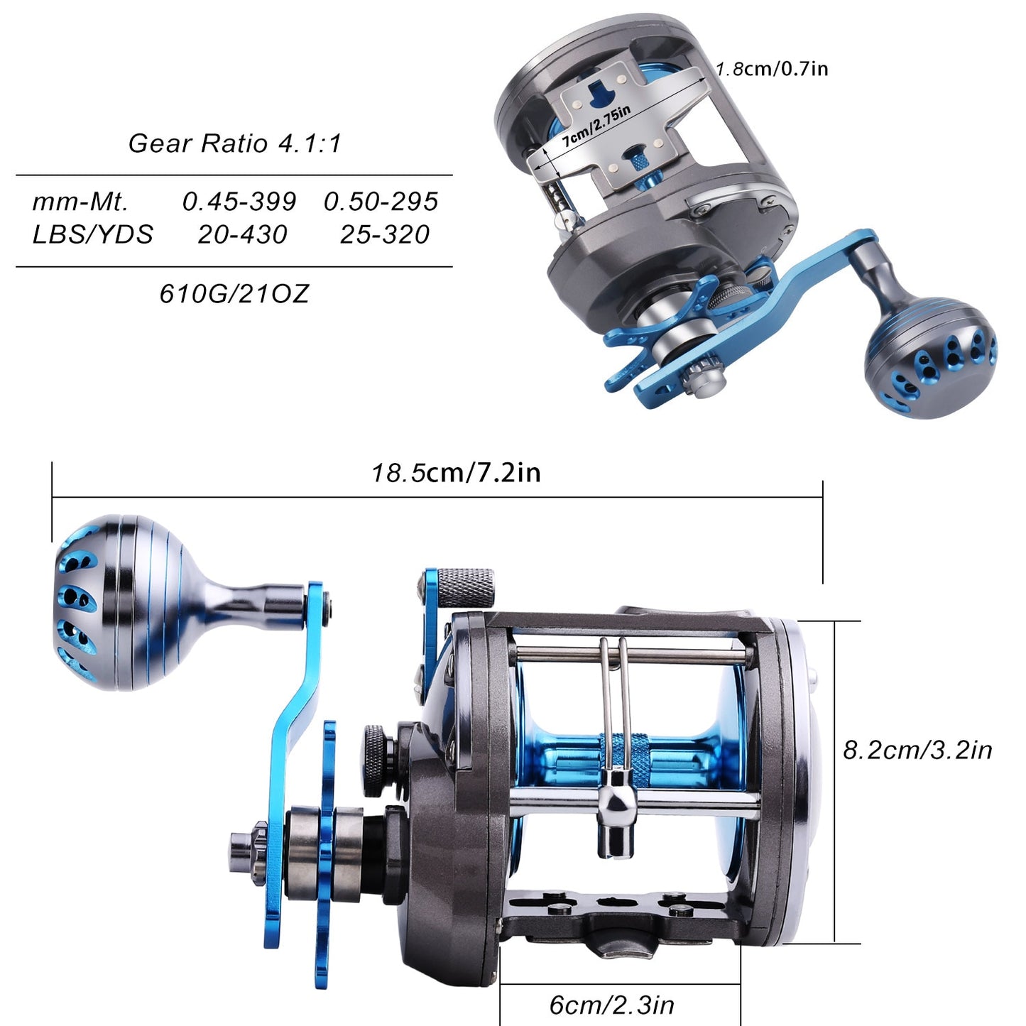 Sougayilang Rolling Reel Saltwater Level Wind Reels 40Lb Drag - OutdoorExplorersKit