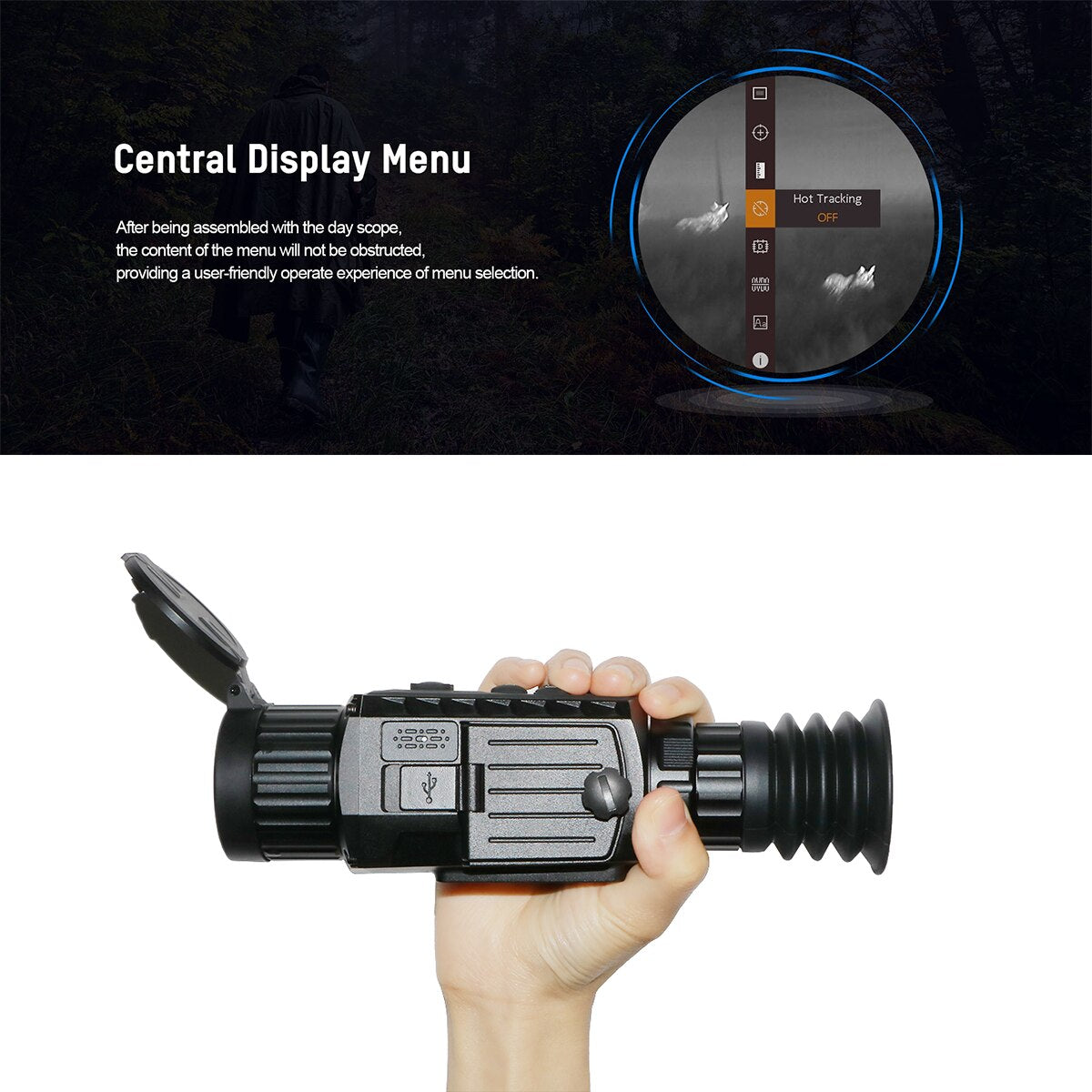 Owlset 1x35&1x50mm Thermal Image Scope 3-IN-1:Riflescope/Monocular+Clip on With OLED Display Built-in 64G Storage IP67 - OutdoorExplorersKit