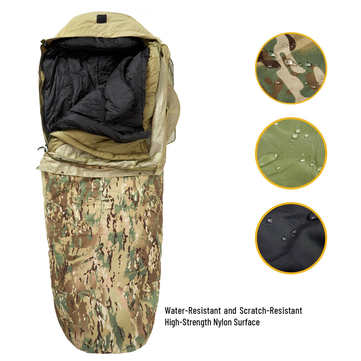 Akmax Army Military Style Modular Sleeping Bags, Multi Layered with Bivy Cover for All Season - OutdoorExplorersKit