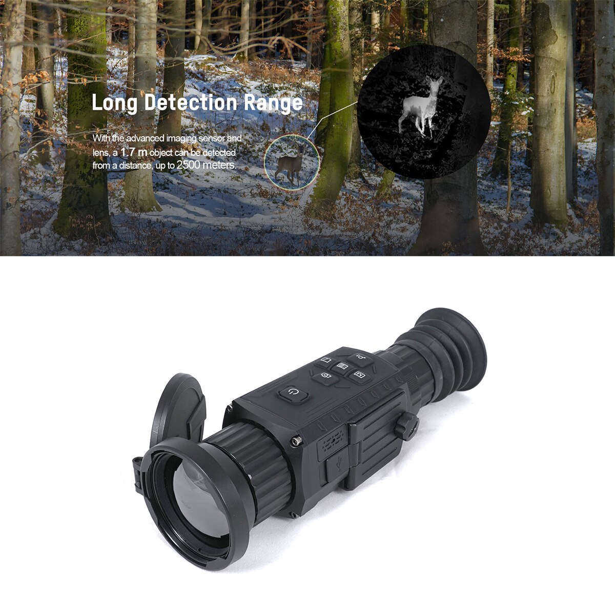 Owlset 1x35&1x50mm Thermal Image Scope 3-IN-1:Riflescope/Monocular+Clip on With OLED Display Built-in 64G Storage IP67 - OutdoorExplorersKit