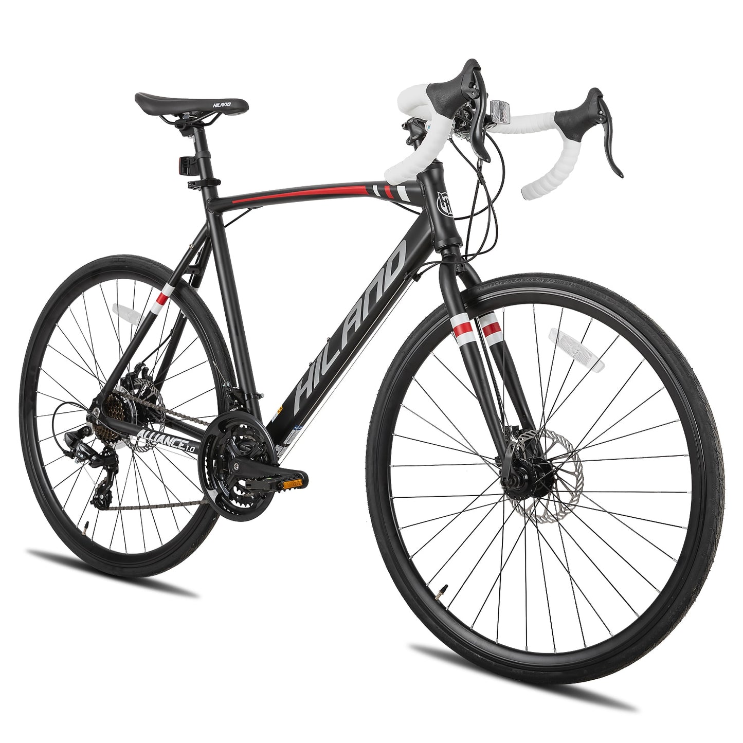 Hiland Aluminum Road Bicycle, 21 speeds Racing Bike, Disc Brake with 700C Wheels for Men - OutdoorExplorersKit