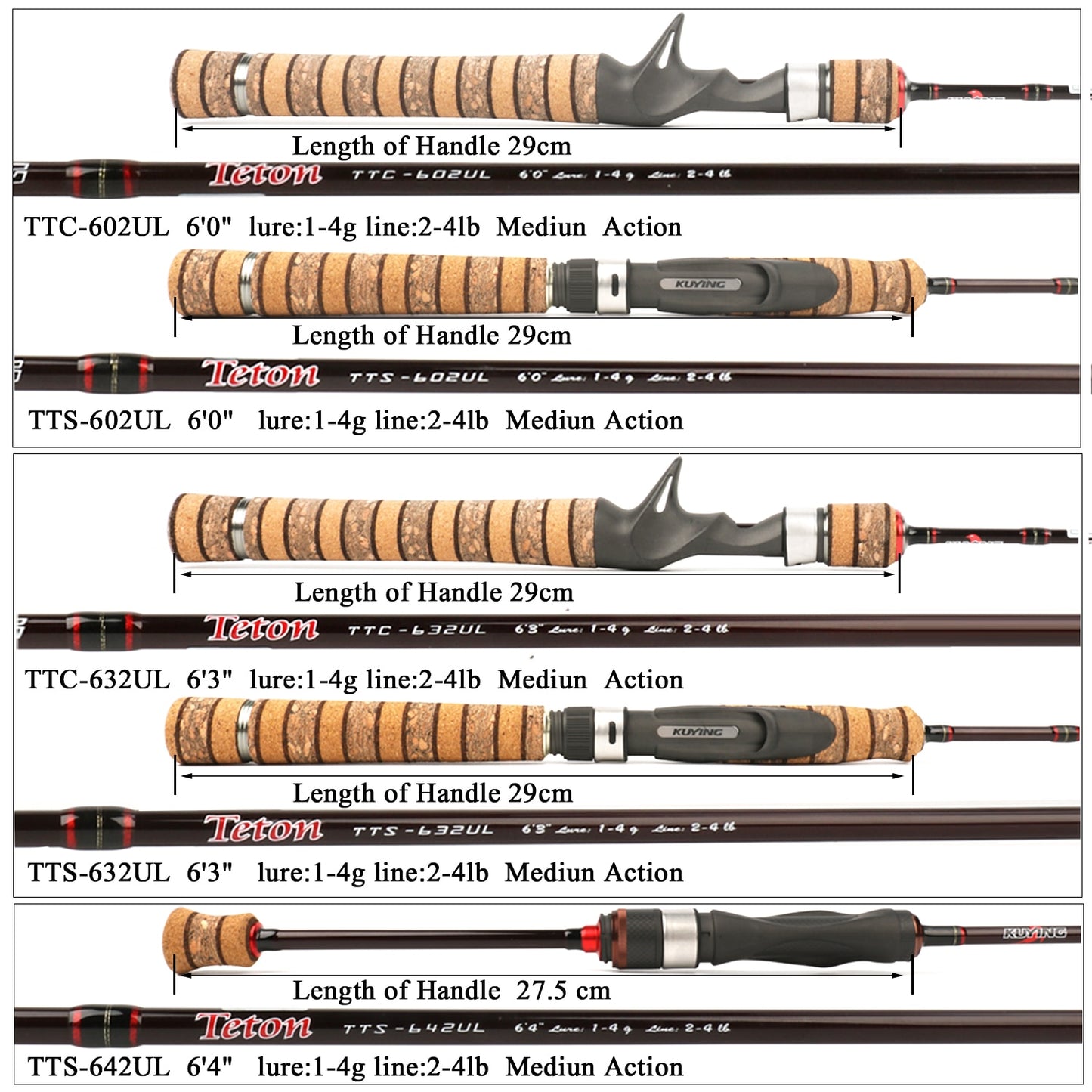 KUYING Teton UL Ultra-light Soft Fishing Rod 1.8m 1.9m 1.92m - OutdoorExplorersKit