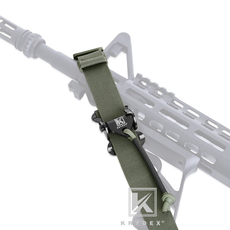 KRYDEX 2 Point / 1 Point Tactical Rifle Sling 2.25" Padded Removable Rifle Modular Strap - OutdoorExplorersKit