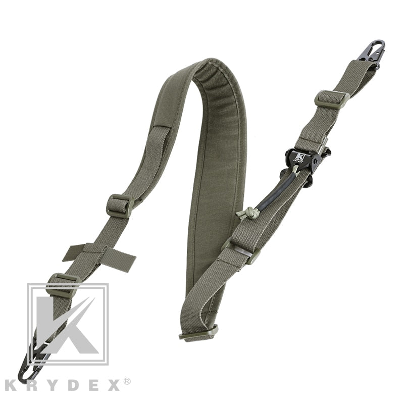 KRYDEX 2 Point / 1 Point Tactical Rifle Sling 2.25" Padded Removable Rifle Modular Strap - OutdoorExplorersKit