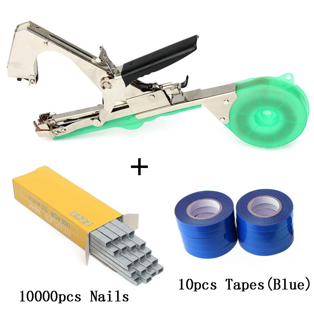 ALLSOME Tying Machine Plant Garden Plant Tapetool Tapener +10 Rolls Tape Set for Gardening