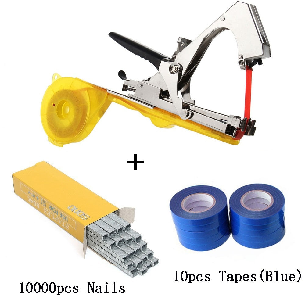 ALLSOME Tying Machine Plant Garden Plant Tapetool Tapener +10 Rolls Tape Set for Gardening