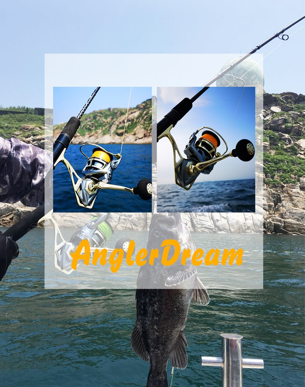 Angler Dream Saltwater Sea Fishing Spinning Reels 5.2:1 Ratio Max Drag 20kg CNC Metal Spinning Fishing Reels Size 2500-5000 - OutdoorExplorersKit