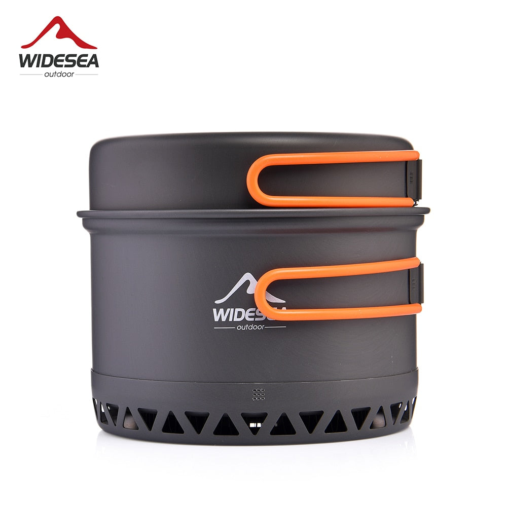 Widesea Camping 1.3L 2.3L Cookware Set Heat Cooker Travel Tableware Pot Kettle Tourist Kitchen Utensil Equipment - OutdoorExplorersKit