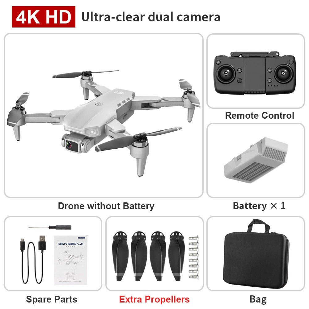 L900 PRO GPS Drone 4K Dual HD Camera Professional Aerial Photography Brushless Motor Foldable Quadcopter - OutdoorExplorersKit