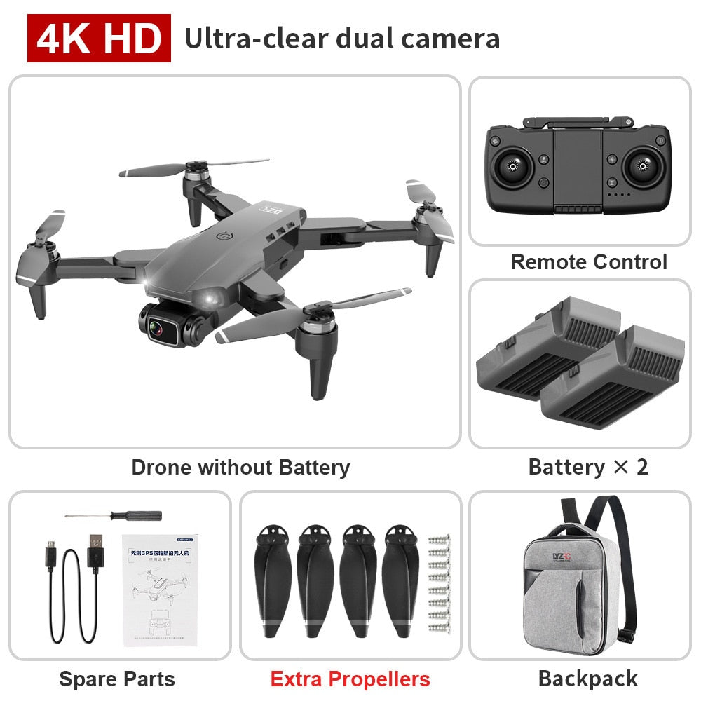 L900 PRO GPS Drone 4K Dual HD Camera Professional Aerial Photography Brushless Motor Foldable Quadcopter - OutdoorExplorersKit