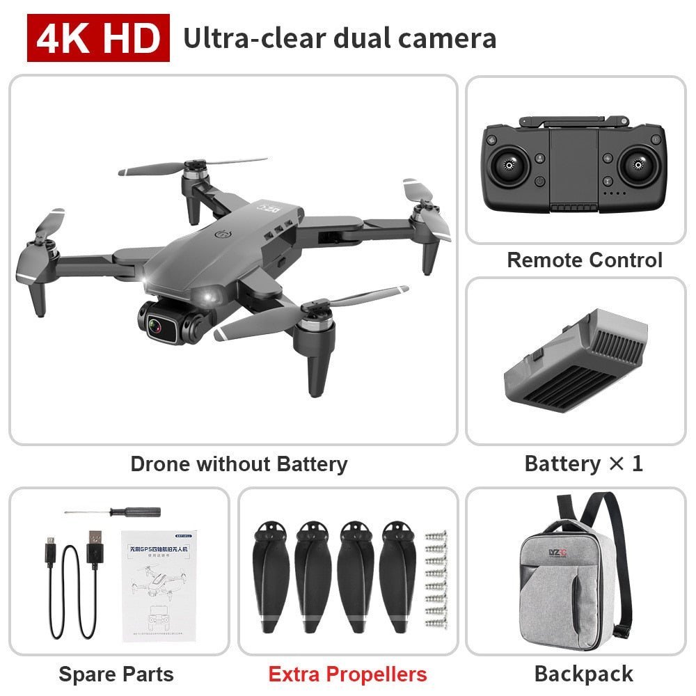 L900 PRO GPS Drone 4K Dual HD Camera Professional Aerial Photography Brushless Motor Foldable Quadcopter - OutdoorExplorersKit