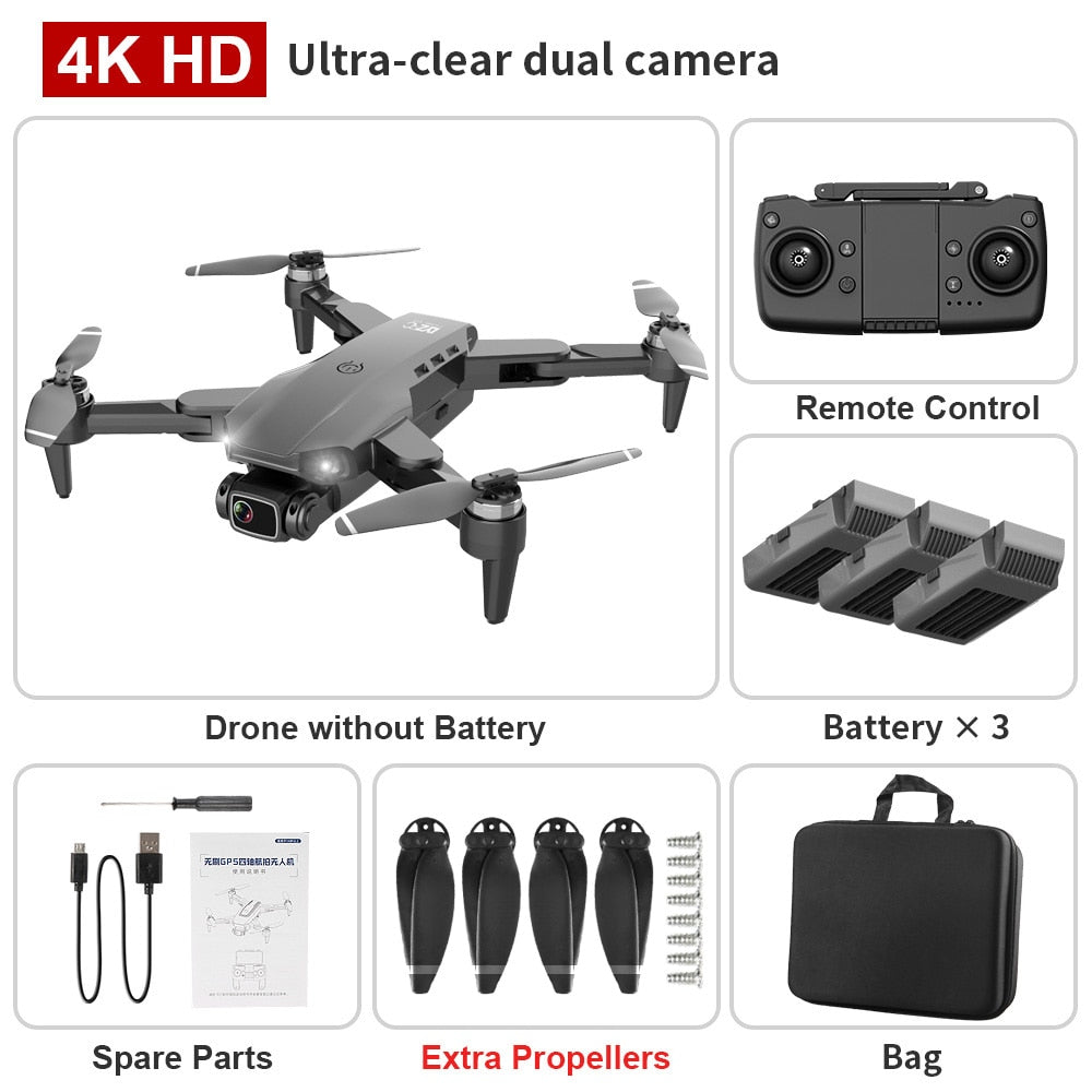 L900 PRO GPS Drone 4K Dual HD Camera Professional Aerial Photography Brushless Motor Foldable Quadcopter - OutdoorExplorersKit