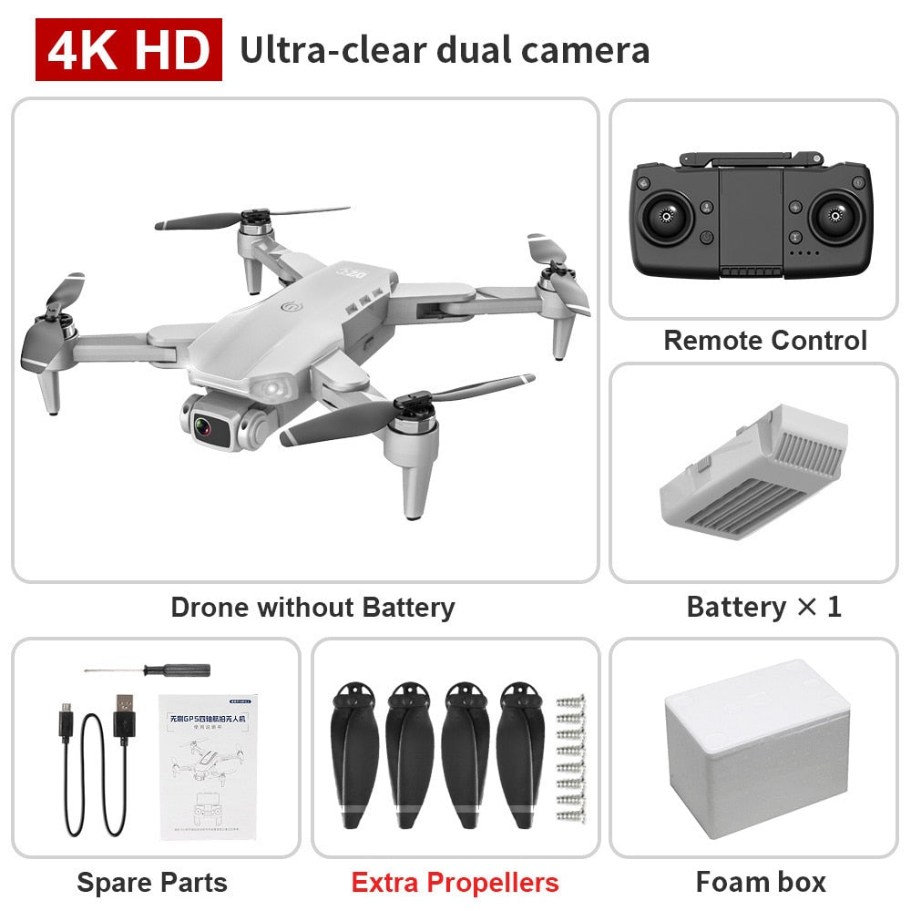 L900 PRO GPS Drone 4K Dual HD Camera Professional Aerial Photography Brushless Motor Foldable Quadcopter - OutdoorExplorersKit