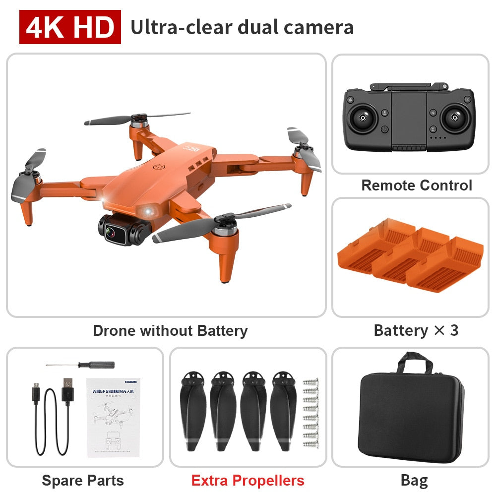 L900 PRO GPS Drone 4K Dual HD Camera Professional Aerial Photography Brushless Motor Foldable Quadcopter - OutdoorExplorersKit