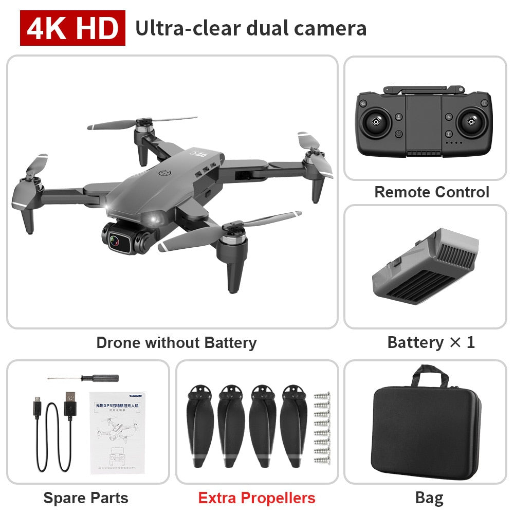 L900 PRO GPS Drone 4K Dual HD Camera Professional Aerial Photography Brushless Motor Foldable Quadcopter - OutdoorExplorersKit