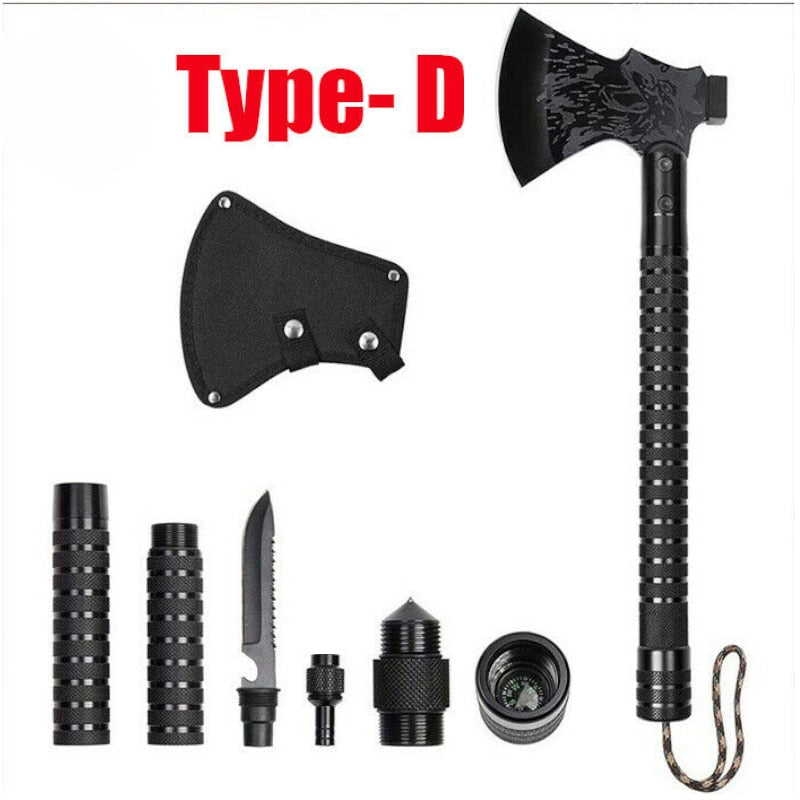 Multi purpose Axe Survival Camping Foldable Tactical Tool Kit - OutdoorExplorersKit