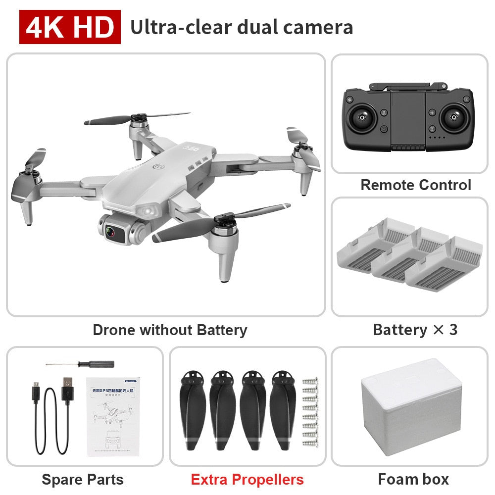 L900 PRO GPS Drone 4K Dual HD Camera Professional Aerial Photography Brushless Motor Foldable Quadcopter - OutdoorExplorersKit