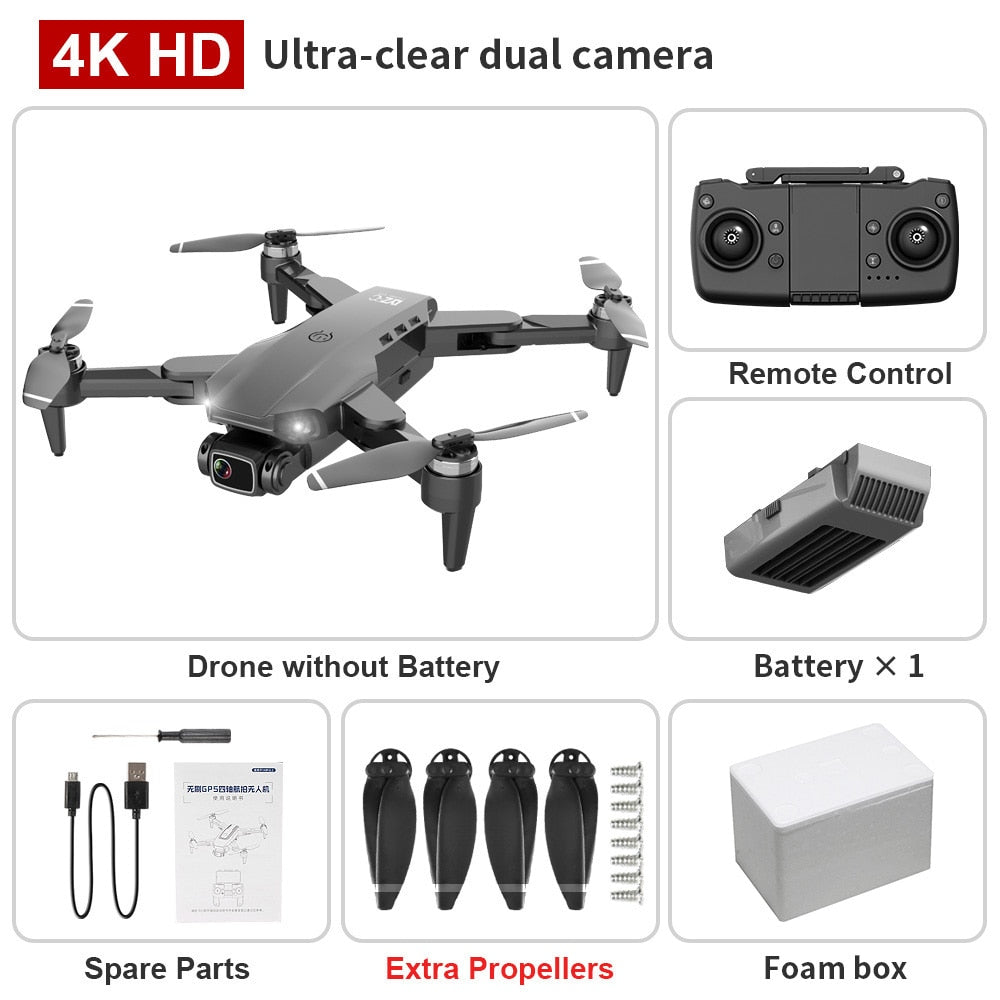 L900 PRO GPS Drone 4K Dual HD Camera Professional Aerial Photography Brushless Motor Foldable Quadcopter - OutdoorExplorersKit