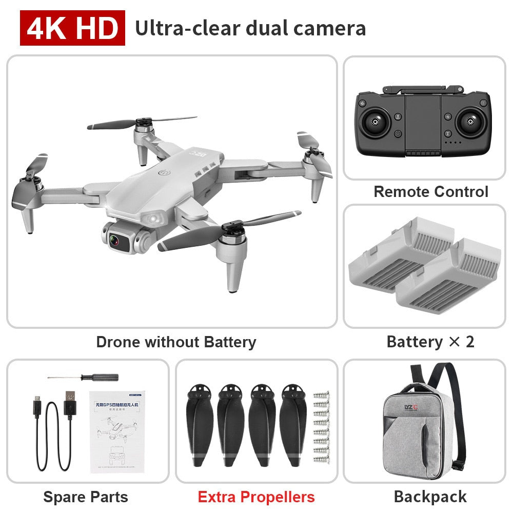 L900 PRO GPS Drone 4K Dual HD Camera Professional Aerial Photography Brushless Motor Foldable Quadcopter - OutdoorExplorersKit