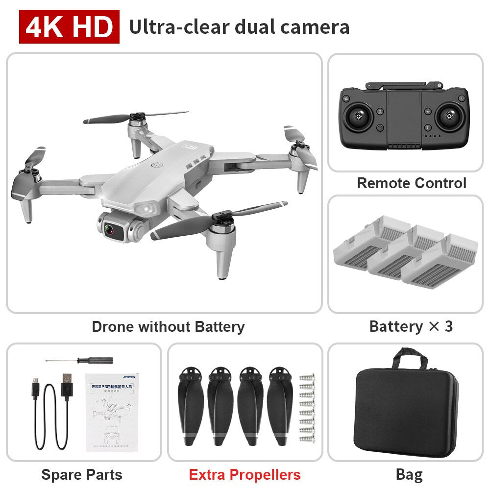 L900 PRO GPS Drone 4K Dual HD Camera Professional Aerial Photography Brushless Motor Foldable Quadcopter - OutdoorExplorersKit