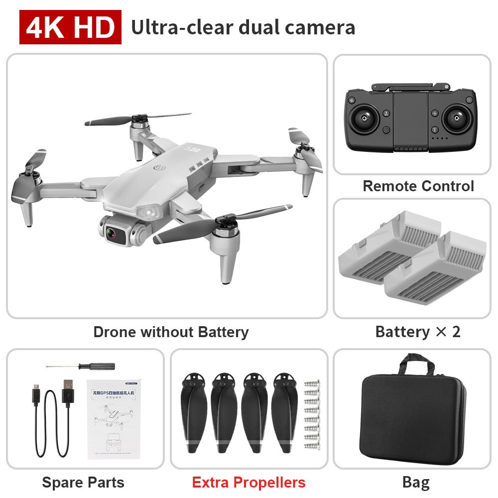 L900 PRO GPS Drone 4K Dual HD Camera Professional Aerial Photography Brushless Motor Foldable Quadcopter - OutdoorExplorersKit