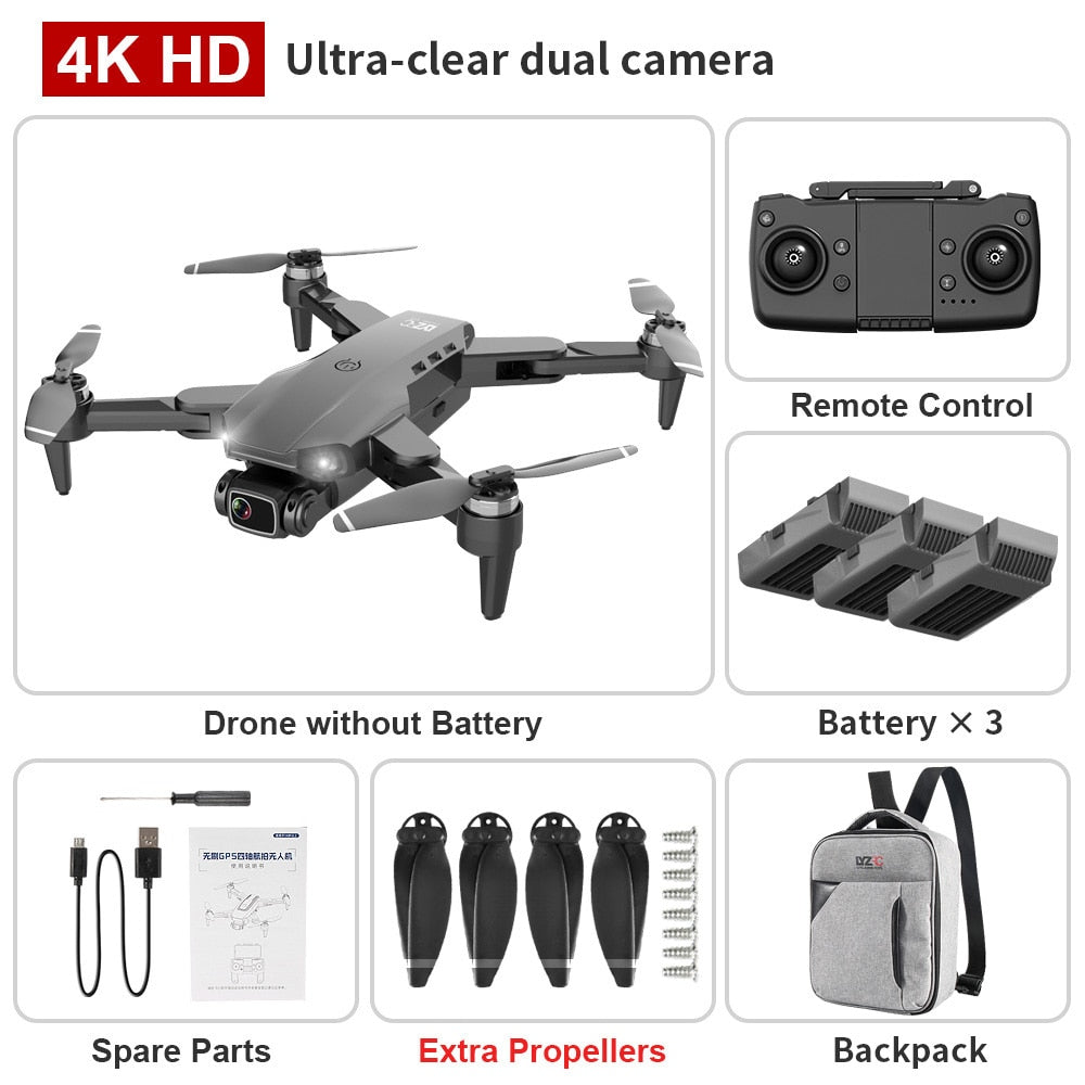 L900 PRO GPS Drone 4K Dual HD Camera Professional Aerial Photography Brushless Motor Foldable Quadcopter - OutdoorExplorersKit