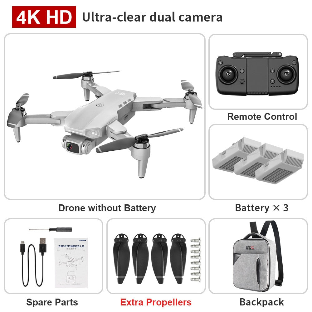 L900 PRO GPS Drone 4K Dual HD Camera Professional Aerial Photography Brushless Motor Foldable Quadcopter - OutdoorExplorersKit