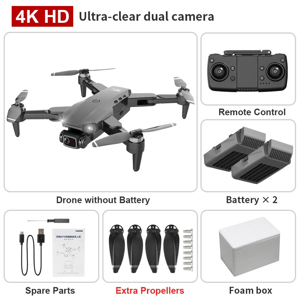 L900 PRO GPS Drone 4K Dual HD Camera Professional Aerial Photography Brushless Motor Foldable Quadcopter - OutdoorExplorersKit