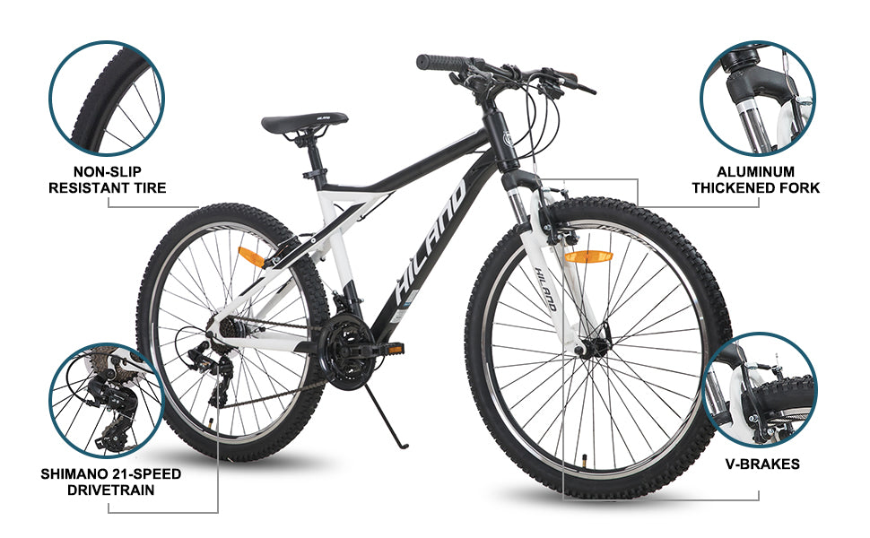 Hiland 26 inch Womens and Youths Mountain Bike, 21 Speed with Suspension Fork - OutdoorExplorersKit