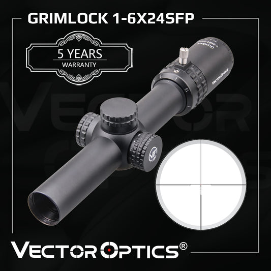 Vector Optics Gen2 Grimlock 1-6x24 BDC (MOA) Ballistic Reticle Rifle Scope Center Dot Illuminated CQB - OutdoorExplorersKit