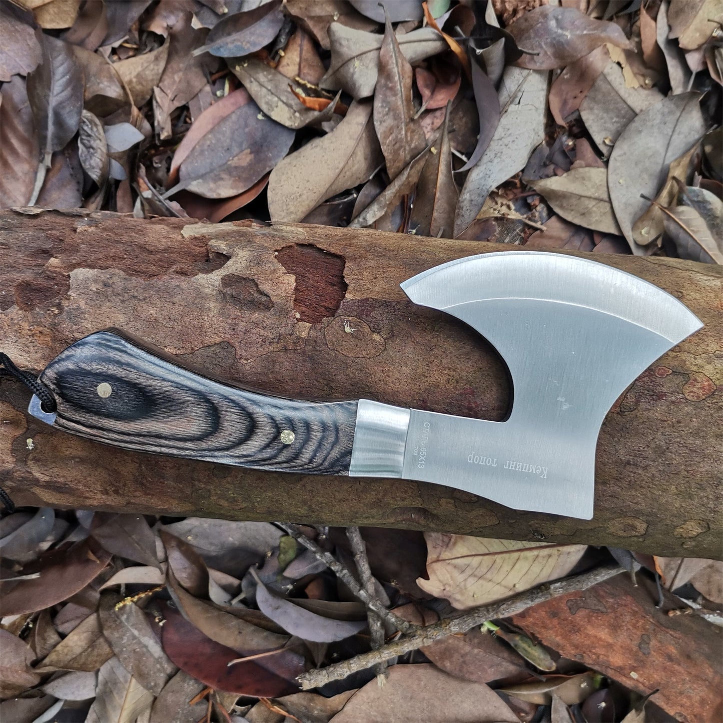 Wooden Handle Multi-purpose Outdoor hand Axe with Sheath - OutdoorExplorersKit